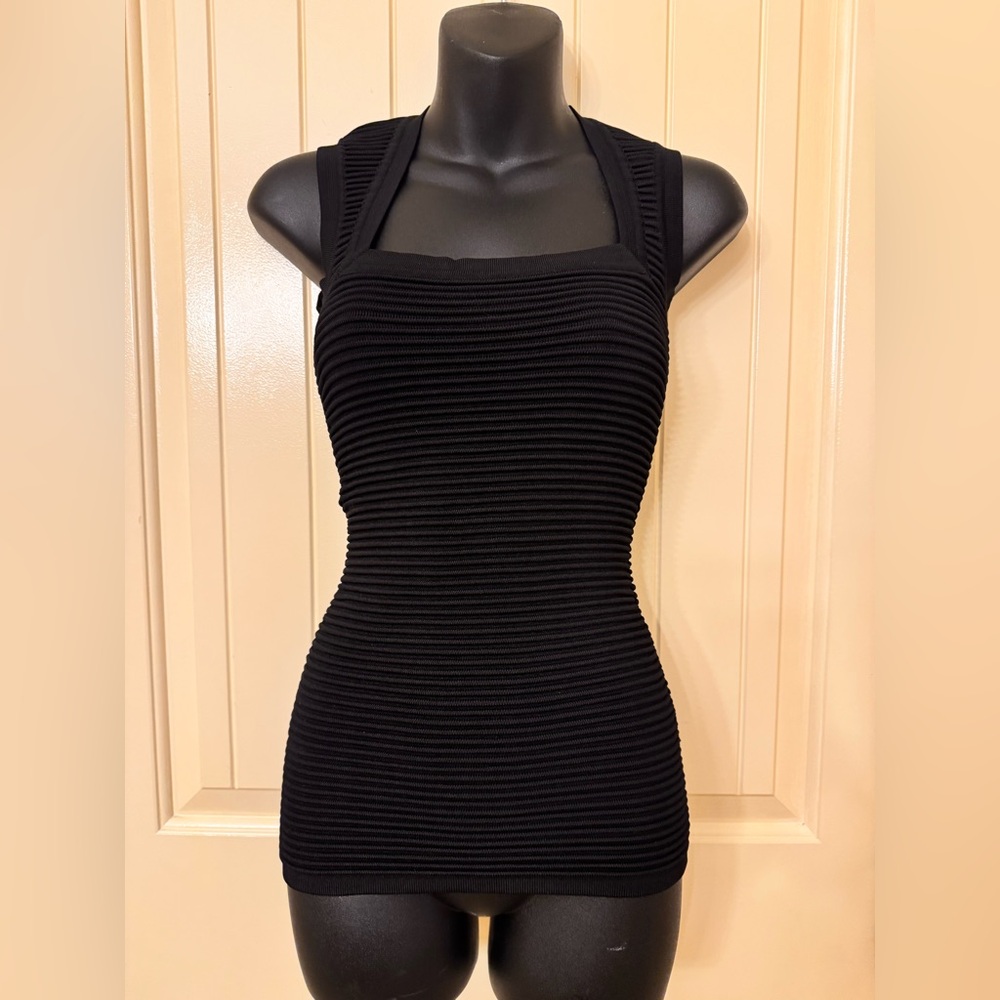EUC Torn by Ronny Kobo Black Ribbed Tank Top size XS